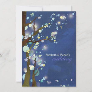 Blue Elven Forest Wedding Einladung