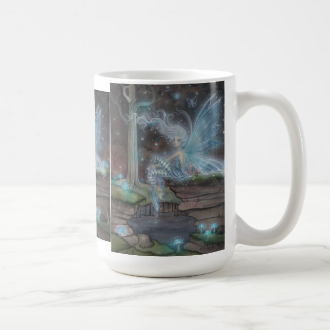 Blue Ember Fairy Fantasy Tasse von Molly Harrison (Rechts)