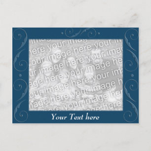 Blue Embossed Postkarte