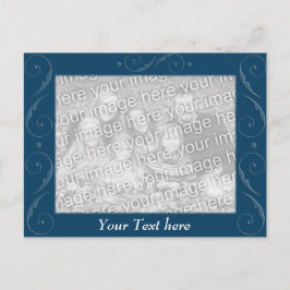 Blue Embossed Postkarte