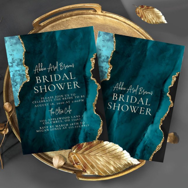 Blue Emerald Bridal Dusche Einladung (Von Creator hochgeladen)
