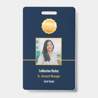 Blue Employee Foto ID Company Security Abzeichen Ausweis