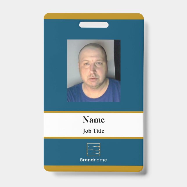 Blue Employee ID Abzeichen Ausweis (Vorderseite)