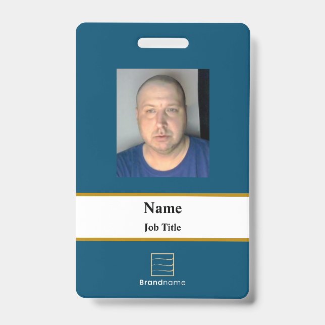 Blue Employee ID Abzeichen Ausweis (Vorderseite)