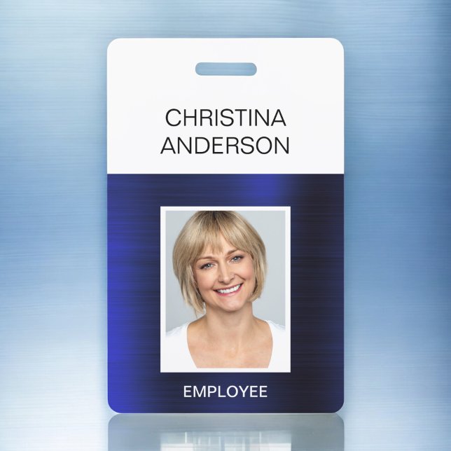 Blue Employee - Name Foto Corporate Metallic Ausweis (Von Creator hochgeladen)