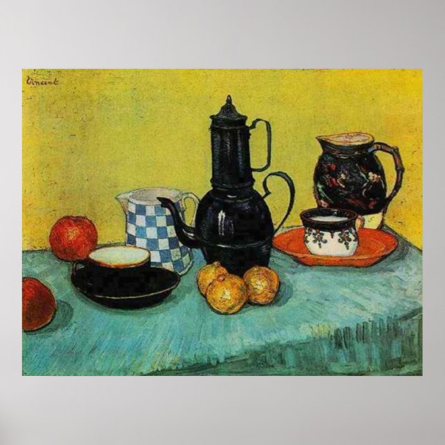 Blue Enamel Coffee Pot von Vincent van Gogh Poster (Vorne)