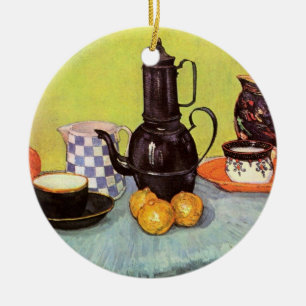 Blue Enamel Coffeepot von Vincent van Gogh Keramikornament