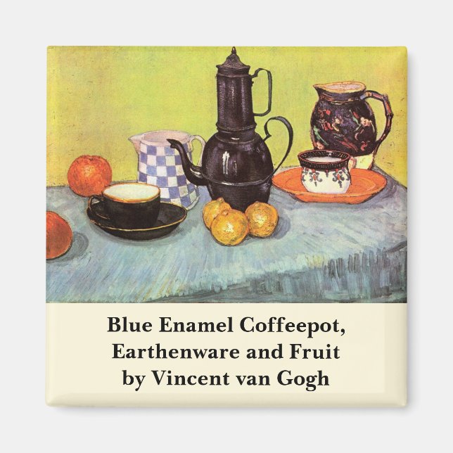 Blue Enamel Coffeepot von Vincent van Gogh Magnet (Vorne)