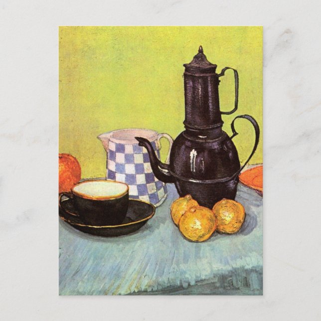Blue Enamel Coffeepot von Vincent van Gogh Postkarte (Vorderseite)