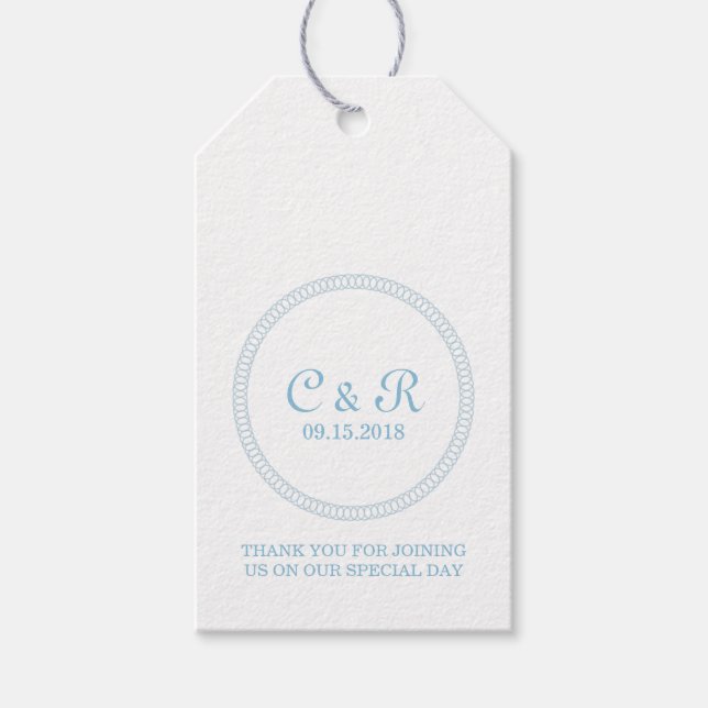 Blue Encirclated Round-Gift-Tags Geschenkanhänger (Vorderseite)