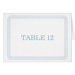 Blue Encirclated Rounded Tischnummer Card