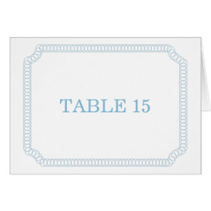 Blue Encirclated Ticket Tischnummer Card