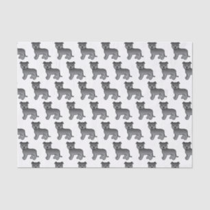 Blue English Staffie Niedlich Cartoon Dog Pattern Seidenpapier