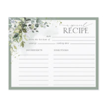 Blue Eucalyptus Botanical Shower Rezeptkarte von D