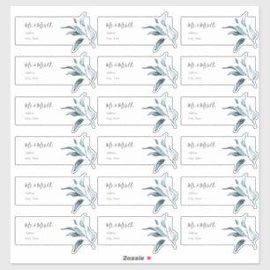 Blue Eucalyptus Sprig Guest Address Labels