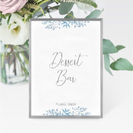 Blue Eucalyptus Wedding Dessert Bar Sign
