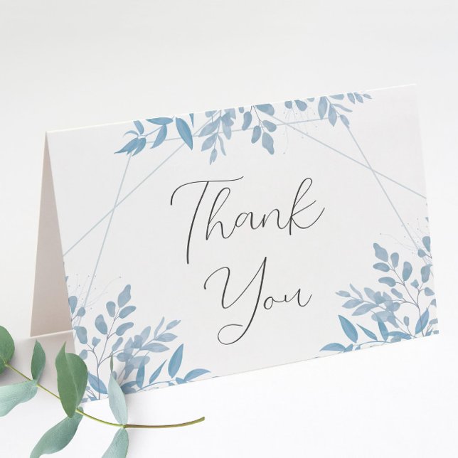 Blue Eucalyptus Wedding Folded Thank You Cards Dankeskarte (Von Creator hochgeladen)