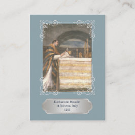 Blue Eucharistic Miracle Communion Prayer Card Visitenkarte