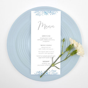 Blue Eukalyptus Wedding Reception Menu Menükarte