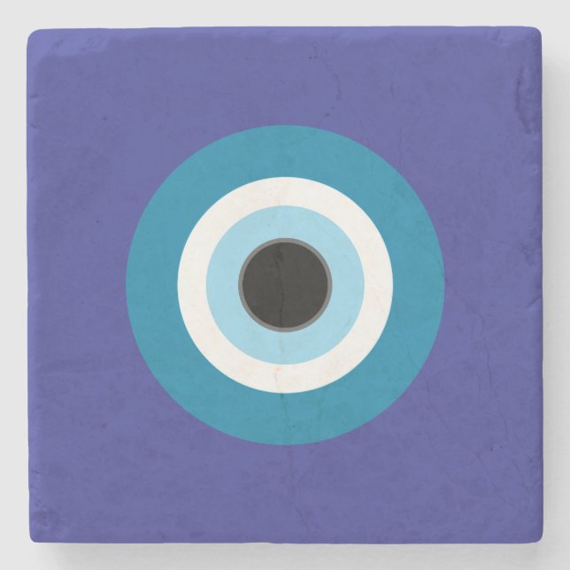 Blue Evil Eye Stone Untersetzer (Vorderseite)