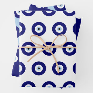 Blue Evil Eye Viel Glück & Protection Symbol Geschenkpapier Set