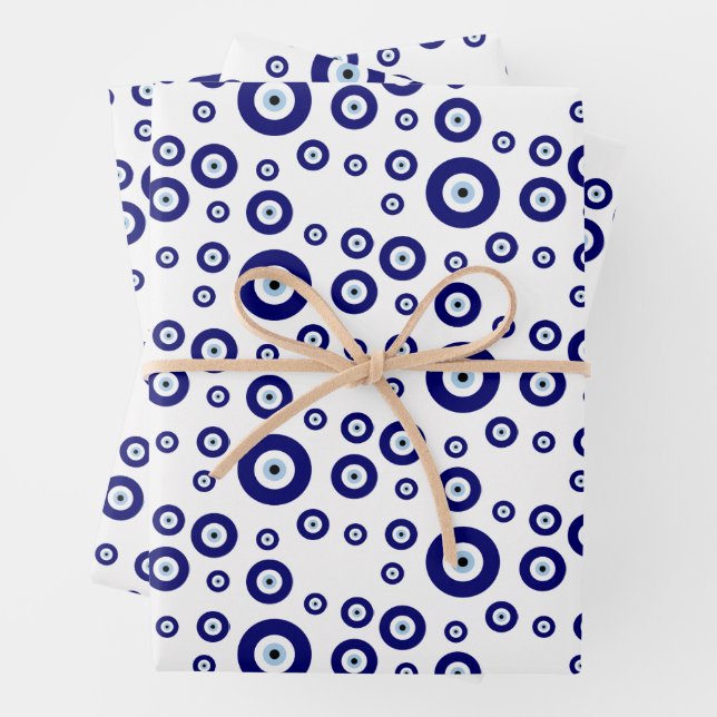 Blue Evil Eye Viel Glück & Protection Symbol Geschenkpapier Set (Beispiel)