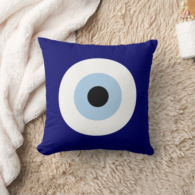 Blue Evil Eye Viel Glück & Protection Symbol Kissen (Decke)