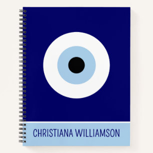 Blue Evil Eye Viel Glück & Protection Symbol Notizbuch
