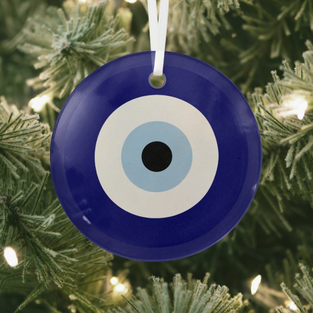 Blue Evil Eye Viel Glück & Protection Symbol Ornament Aus Glas (InSitu)