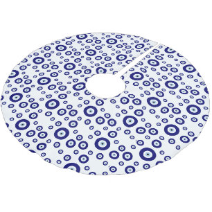Blue Evil Eye Viel Glück & Protection Symbol Polyester Weihnachtsbaumdecke