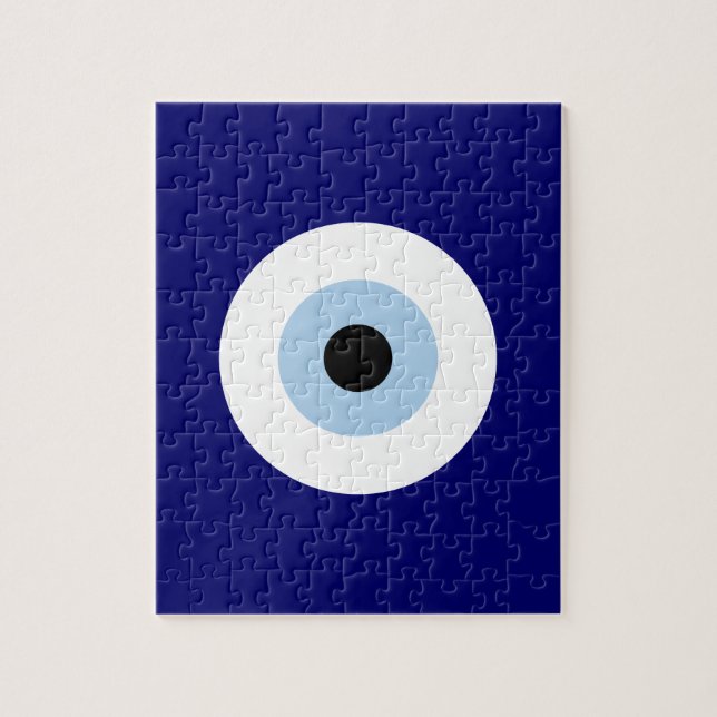 Blue Evil Eye Viel Glück & Protection Symbol Puzzle (Vertikal)