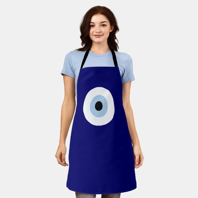 Blue Evil Eye Viel Glück & Protection Symbol Schürze (Getragen)