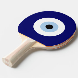 Blue Evil Eye Viel Glück & Protection Symbol Tischtennis Schläger