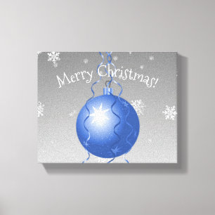 Blue Extravagant Christmas Ornament Canvas Print Leinwanddruck
