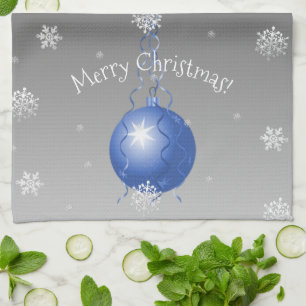 Blue Extravagant Christmas Ornament Küche Handtuch