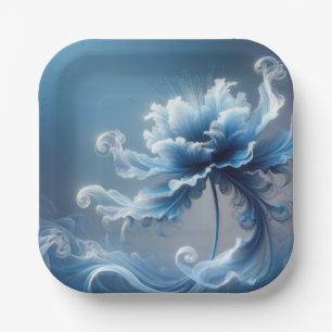 Blue Extravagant Fantasy Blume Pappteller