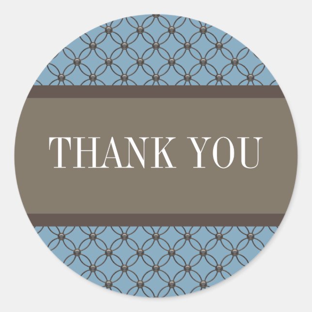 Blue Extravagant Lattice Danke Stickers (Vorderseite)