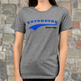 Blue Extrovert Typografie Swoosh Benutzerdefiniert Tri-Blend Shirt