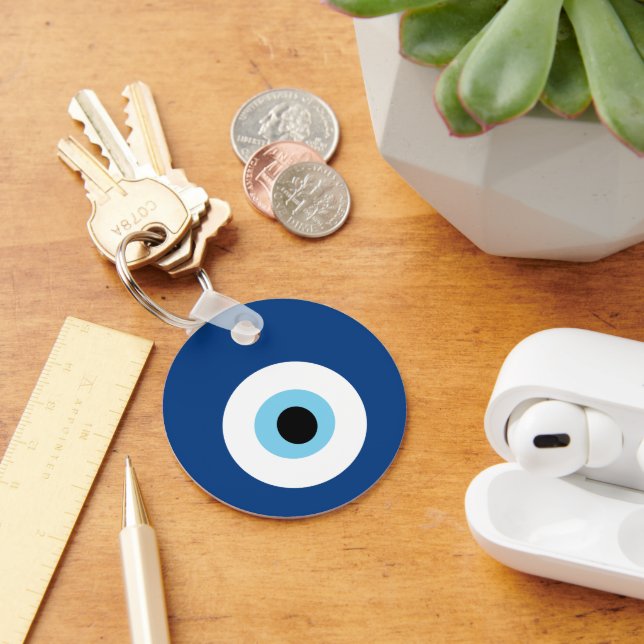 Blue Eye Bead Nazar Amulett gegen Evil Eye Schlüsselanhänger (Schreibtisch)