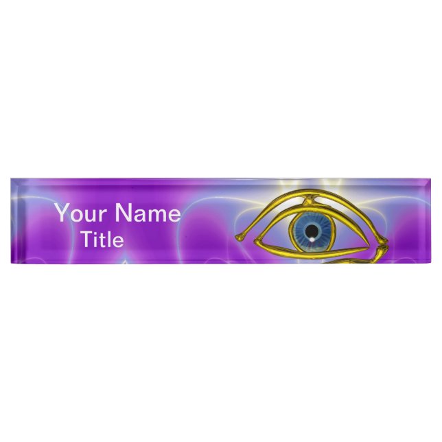 BLUE EYE Doctor, Ophthalmic, Oculist Symbol, Purpl Namensplakette (Vorderseite)