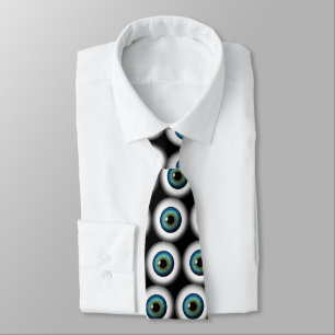 Blue Eye Eyeballs Cool Custom NeckTies Black Krawa Krawatte