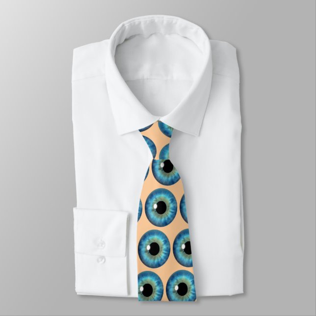 Blue Eye Iris Eyeball Coole Custom Neck Tie Krawatte (Gebunden)