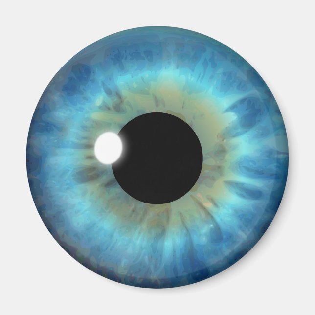 Blue Eye Iris Eyeball Cooles Custom Round Magnet (Vorne)