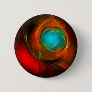 Blue Eye Moderne Abstrakte Kunst Cooles Muster #16 Button