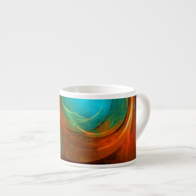 Blue Eye Moderne Abstrakte Kunst Cooles Muster #16 Espressotasse (Vorderseite Rechts)