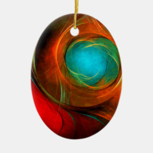 Blue Eye Moderne Abstrakte Kunst Cooles Muster #16 Keramik Ornament