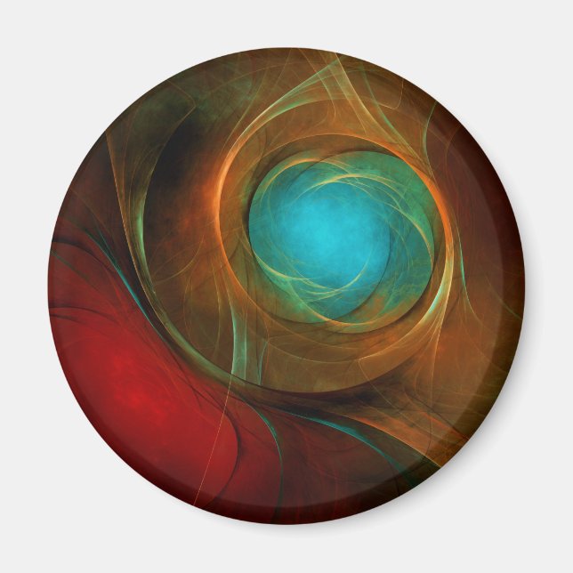 Blue Eye Moderne Abstrakte Kunst Cooles Muster #16 Magnet (Vorne)
