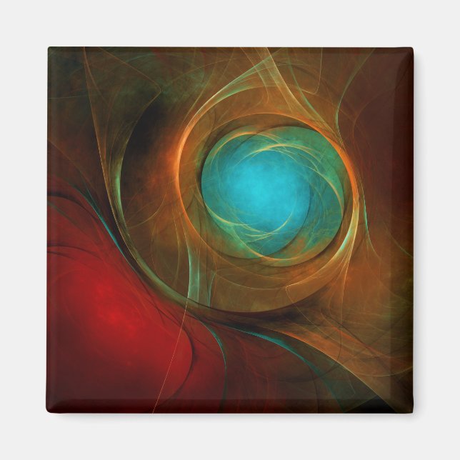 Blue Eye Moderne Abstrakte Kunst Cooles Muster #16 Magnet (Vorne)