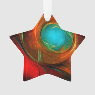 Blue Eye Moderne Abstrakte Kunst Cooles Muster #16 Ornament