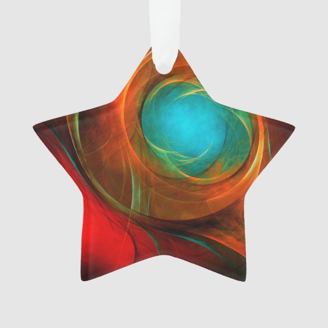Blue Eye Moderne Abstrakte Kunst Cooles Muster #16 Ornament (Vorderseite)
